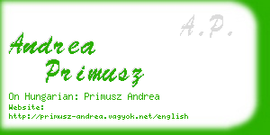 andrea primusz business card